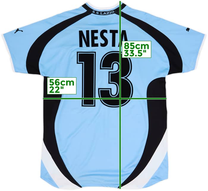 2000-01 Lazio Home Shirt Nesta #13 - 8/10 - (XL)