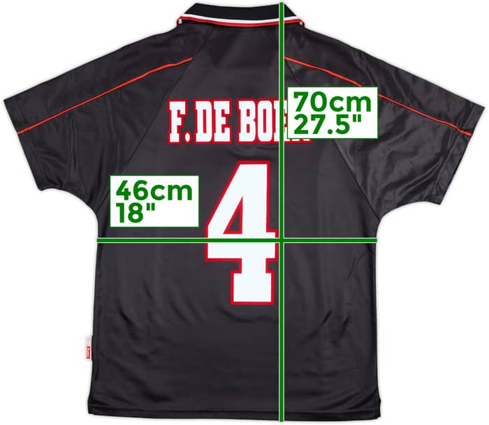 Camiseta de visitante del Ajax 1998-99 F.De Boer #4 - 7/10 - (S)