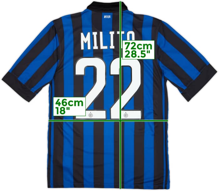 2011-12 Inter Milan Home Shirt Milito #22 - 6/10 - (S)