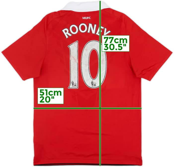 2010-11 Manchester United Home Shirt Rooney #10 - 4/10 - (M)