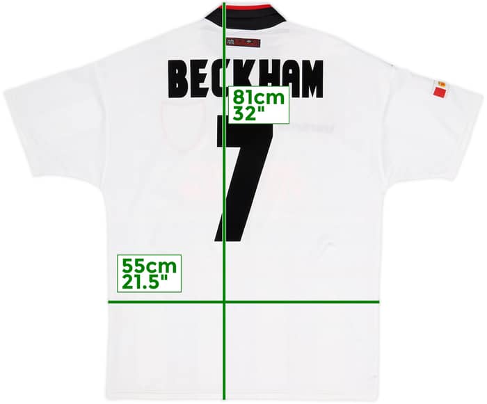 1997-99 Manchester United Away Shirt Beckham #7 - 8/10 - (L)