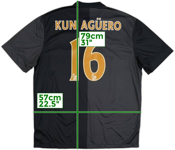 2013-14 Manchester City Away Shirt Kun Aguero #16 - 9/10 - (XL)