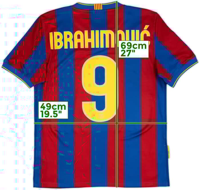 2009-10 Barcelona Home Shirt Ibrahimovic #9 - 6/10 - (S)