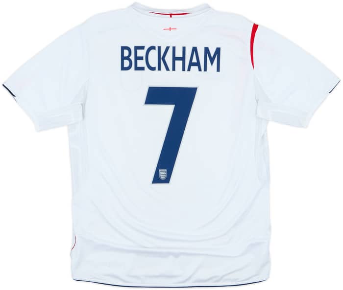 2005-07 England Home Shirt Beckham #7 - 5/10 - (L)