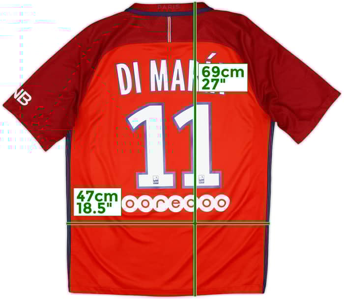 2016-17 Paris Saint-Germain Away Shirt Di Maria #11 - 6/10 - (M)