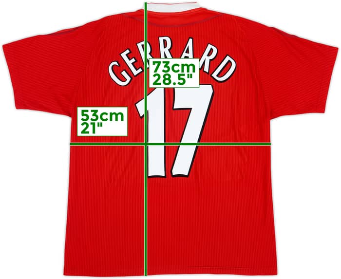 2002-04 Liverpool Home Shirt Gerrard #17 - 6/10 - (M)