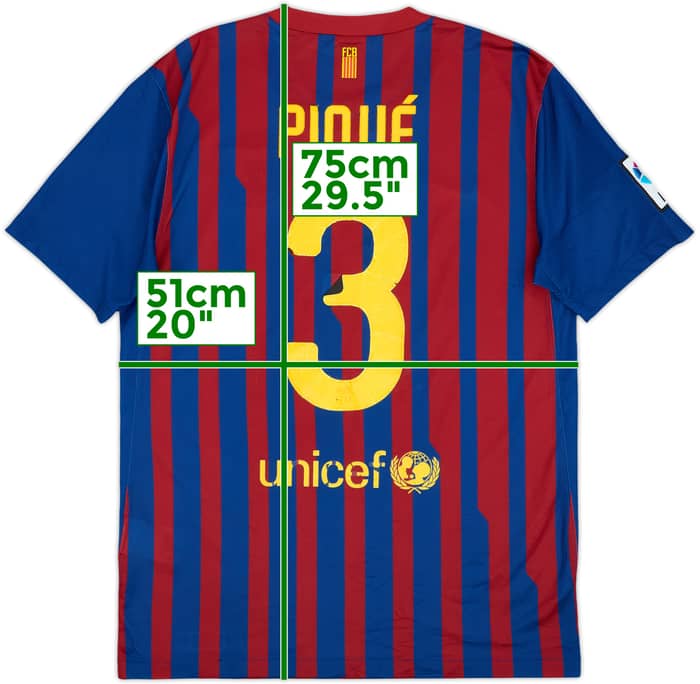 2011-12 Barcelona Home Shirt Pique #3 - 4/10 - (M)