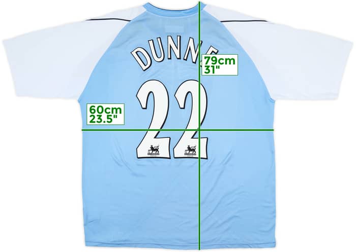 2006-07 Manchester City Home Shirt Dunne #22 - 8/10 - (XXL)