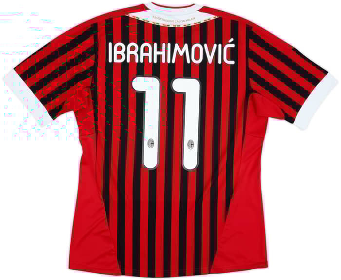 2011-12 AC Milan Home Shirt Ibrahimovic #11 - 8/10 - (M)
