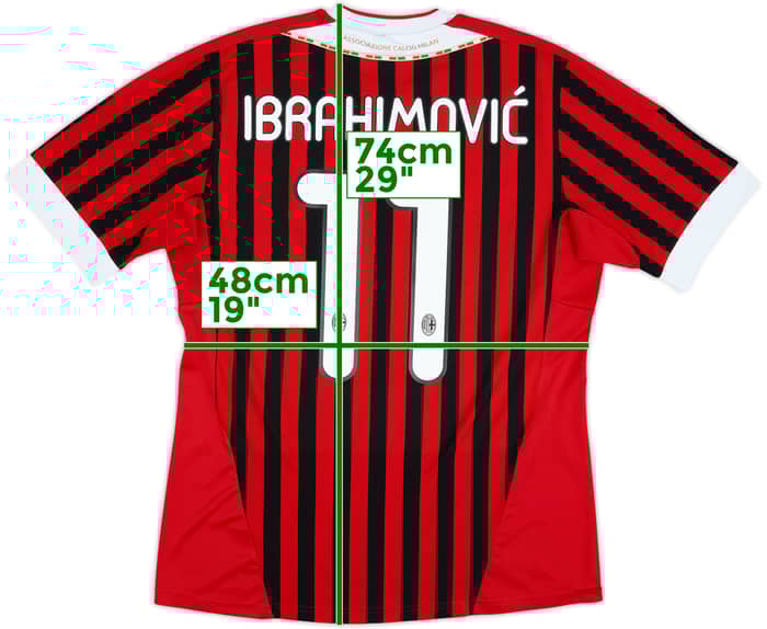 2011-12 AC Milan Home Shirt Ibrahimovic #11 - 8/10 - (M)