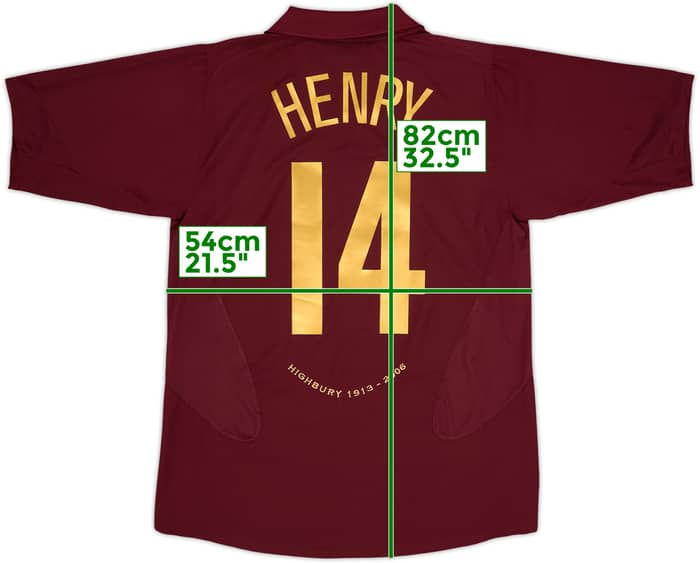 2005-06 Arsenal Home Shirt Henry #14 - 8/10 - (L)