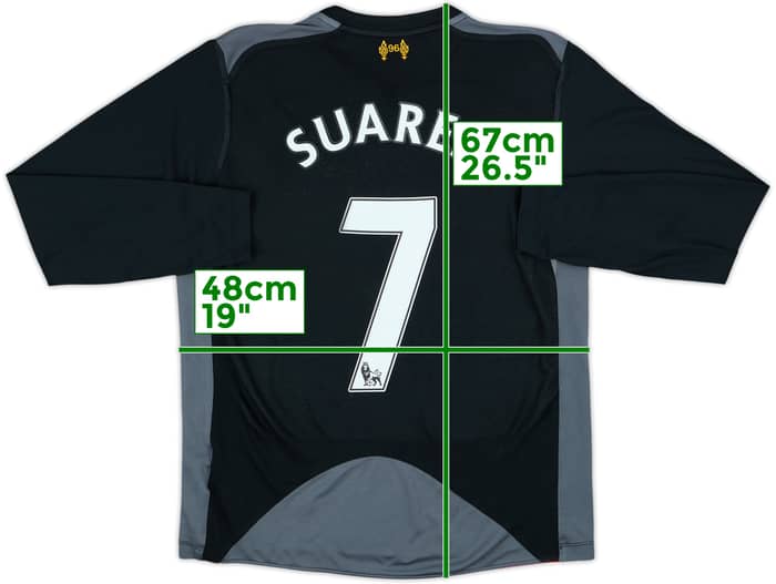 Camiseta de visitante de manga larga del Liverpool 2012-13 Suarez #7 - 7/10 - (S)