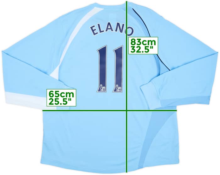 2008-09 Manchester City Home L/S Shirt Elano #11 - 8/10 - (XXL)