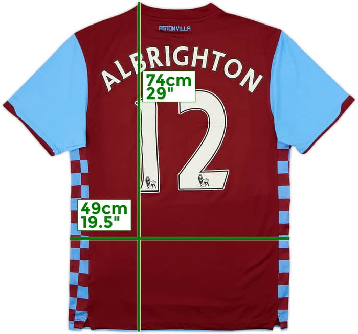 2010-11 Aston Villa Home Shirt Albrighton #12 - 6/10 - (M)
