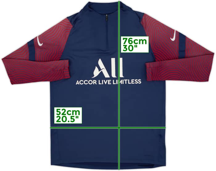 2020-21 Paris Saint-Germain Nike 1/4 Zip Drill Top - 7/10 - (L)