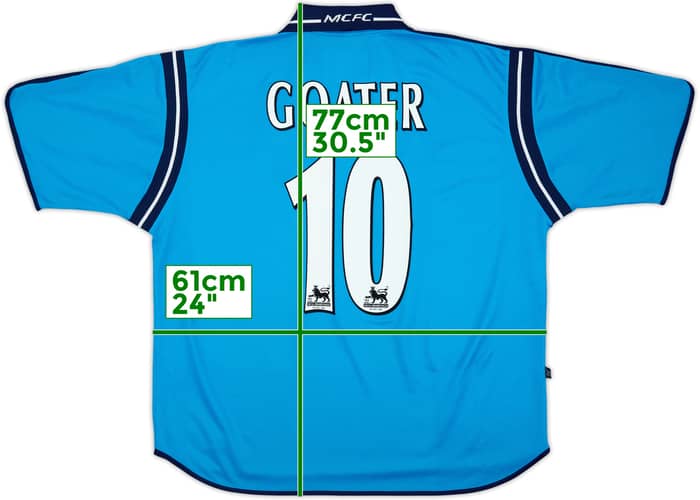 2002-03 Manchester City Home Shirt Goater #10 - 8/10 - (XL)