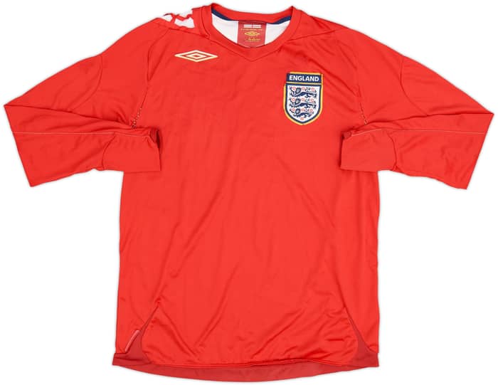 2006-08 England Away L/S Shirt - 4/10 - (M)