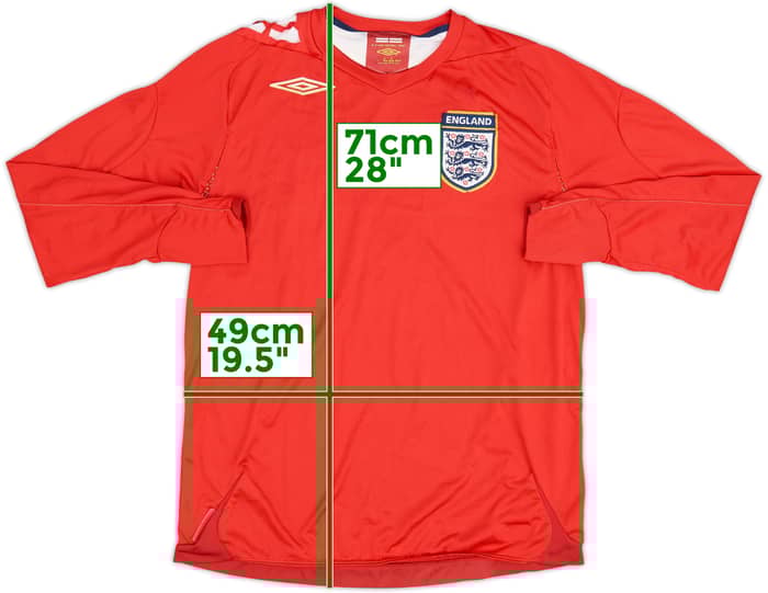 2006-08 England Away L/S Shirt - 4/10 - (M)