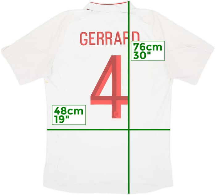 2012-13 Inglaterra Camiseta Local Gerrard #4 - 5/10 - (M)