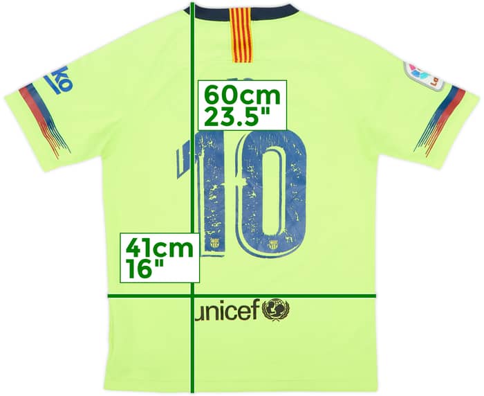 2018-19 Barcelona Away Shirt Messi #10 - 4/10 - (L.Boys)