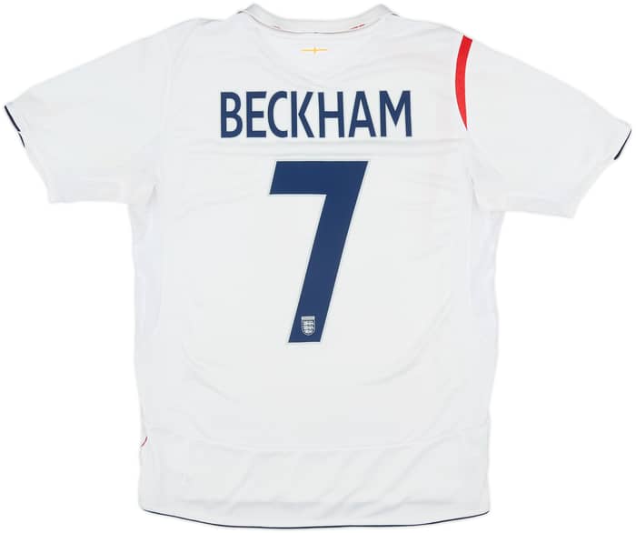 2005-07 England Home Shirt Beckham #7 - 5/10 - (M)