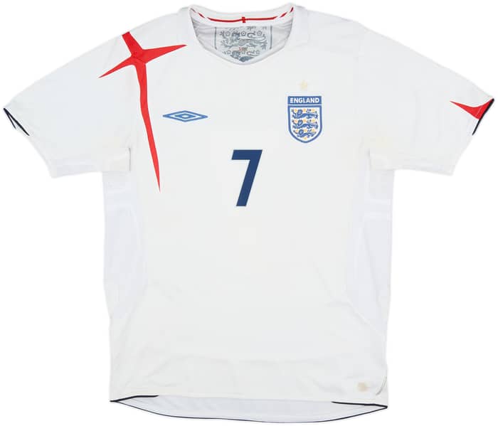 2005-07 England Home Shirt Beckham #7 - 5/10 - (M)