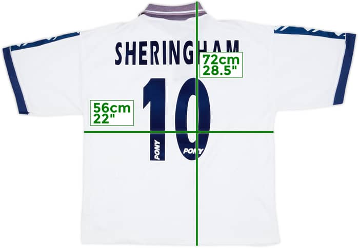 1995-97 Tottenham Home Shirt Sheringham #10 - 6/10 - (L)