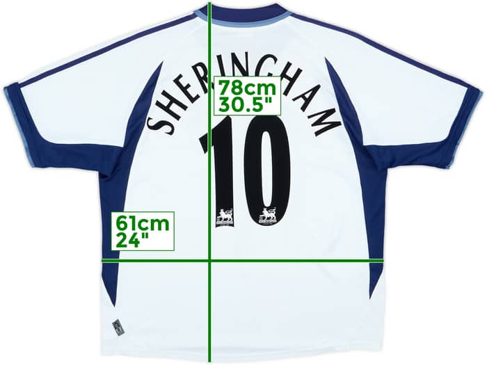 2001-02 Tottenham Home Shirt Sheringham #10 - 7/10 - (XL)