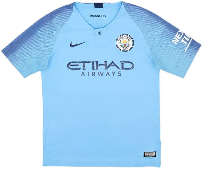 2018-19 Manchester City Home Shirt - 7/10 - (L.Boys)