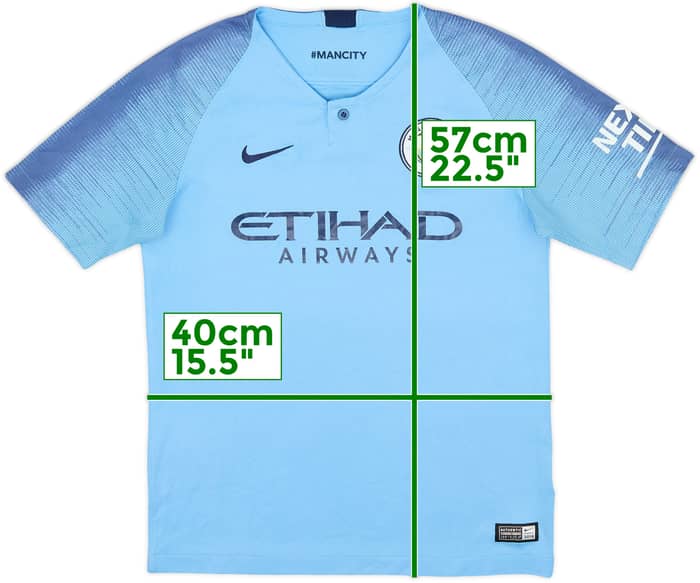 2018-19 Manchester City Home Shirt - 7/10 - (L.Boys)