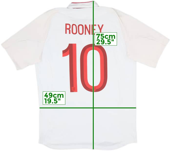 2012-13 Inglaterra Camiseta Local Rooney #10 - 5/10 - (M)