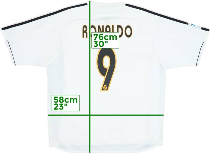 2003-04 Real Madrid Player Issue Home Shirt Ronaldo #9 - 6/10 - (L)