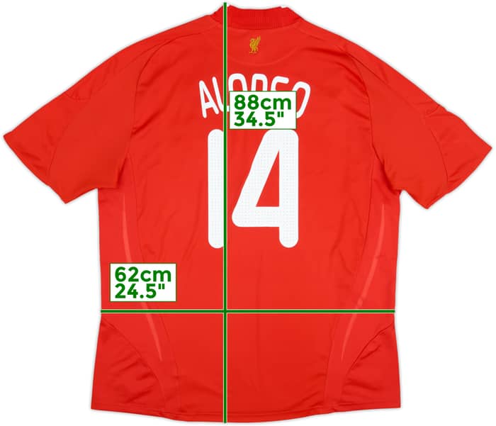 2008-10 Liverpool Home Shirt Alonso #14 - 8/10 - (3XL)