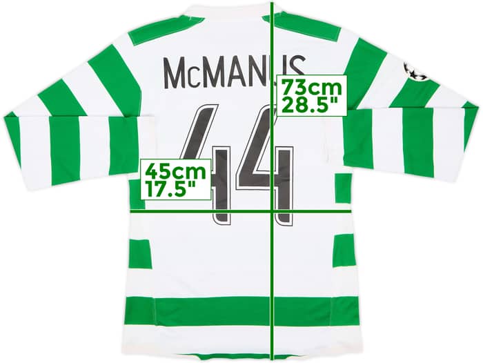 2007-08 Celtic Player Issue Home L/S Shirt McManus #44 - 8/10 - (M)