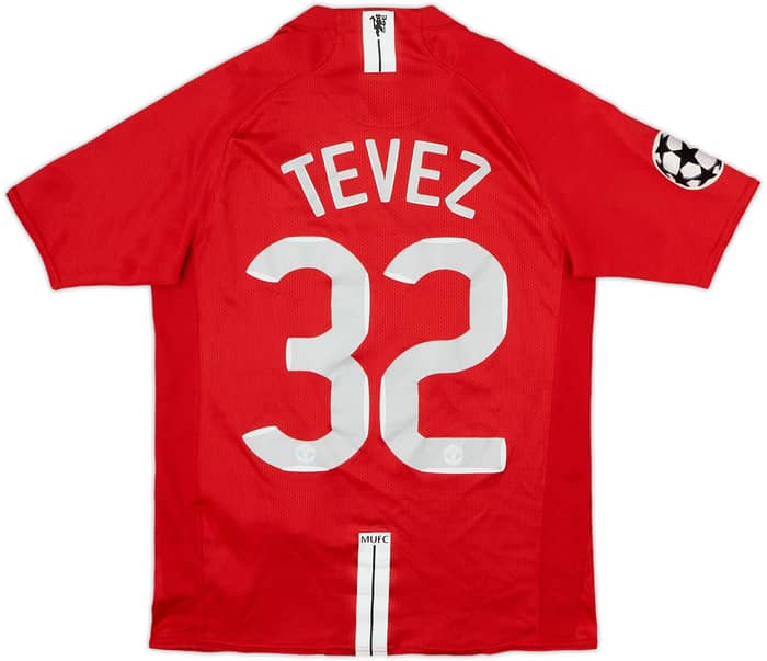 2007-09 Manchester United Home Shirt Tevez #32 - 7/10 - (XL.Boys)
