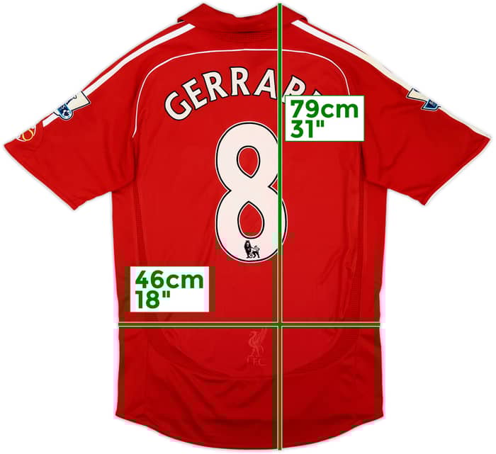 2006-08 Liverpool Home Shirt Gerrard #8 - 8/10 - (S)