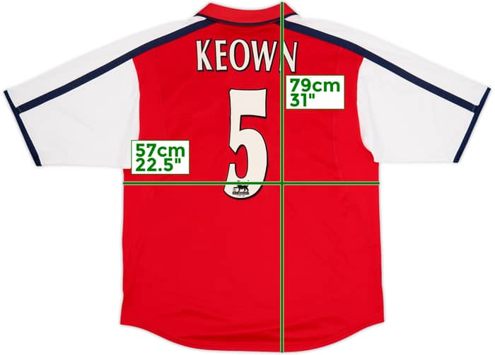 2000-02 Arsenal Home Shirt Keown #5 - 8/10 - (L)