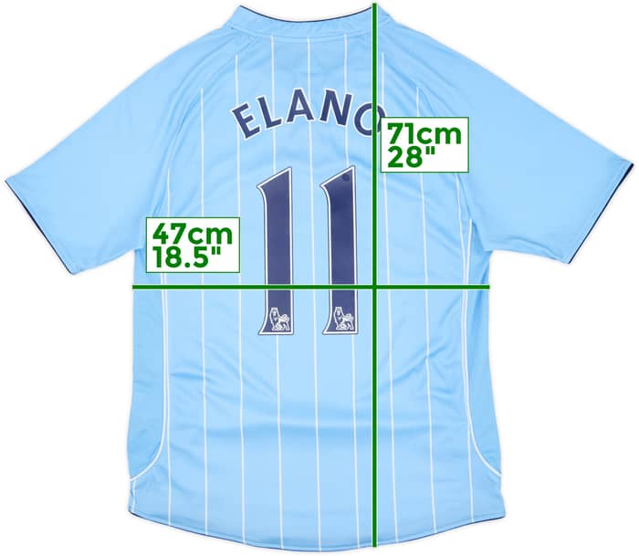 2007-08 Manchester City Home Shirt Elano #11 - 8/10 - (M)
