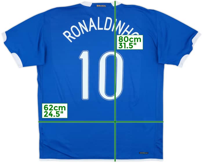 2006-07 Brazil Away Shirt Ronaldinho #10 - 7/10 - (XXL)