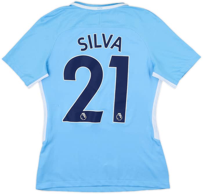 2017-18 Manchester City Home Shirt Silva #21 - 8/10 - (Women's S)