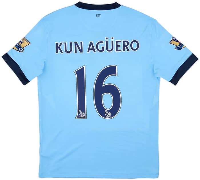 2014-15 Manchester City Home Shirt Kun Aguero #16 - 9/10 - (M)