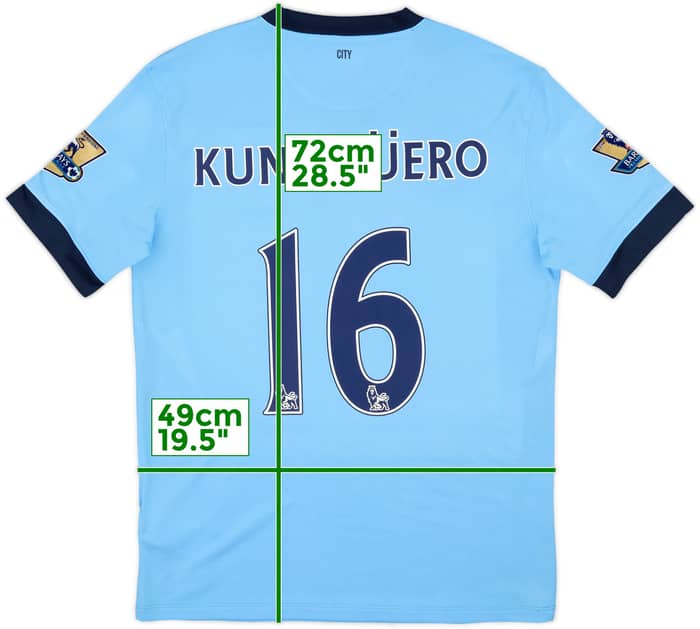 2014-15 Manchester City Home Shirt Kun Aguero #16 - 9/10 - (M)