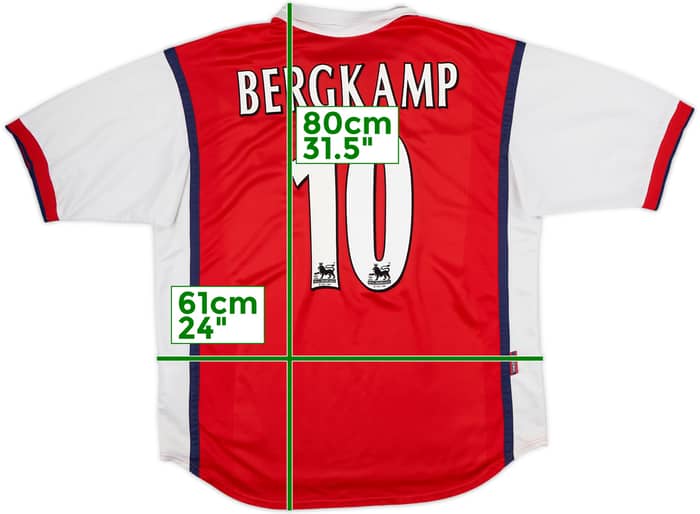 1998-99 Arsenal Home Shirt Bergkamp #10 - 7/10 - (XL)