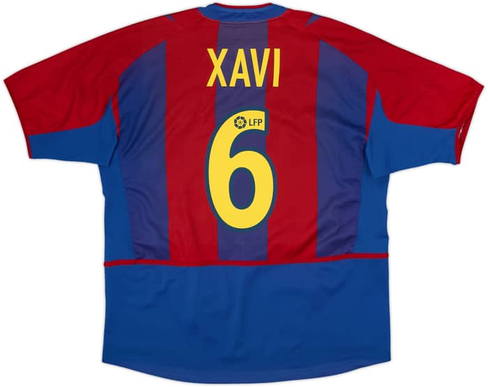 2002-03 Barcelona Home Shirt Xavi #6 - 8/10 - (L)