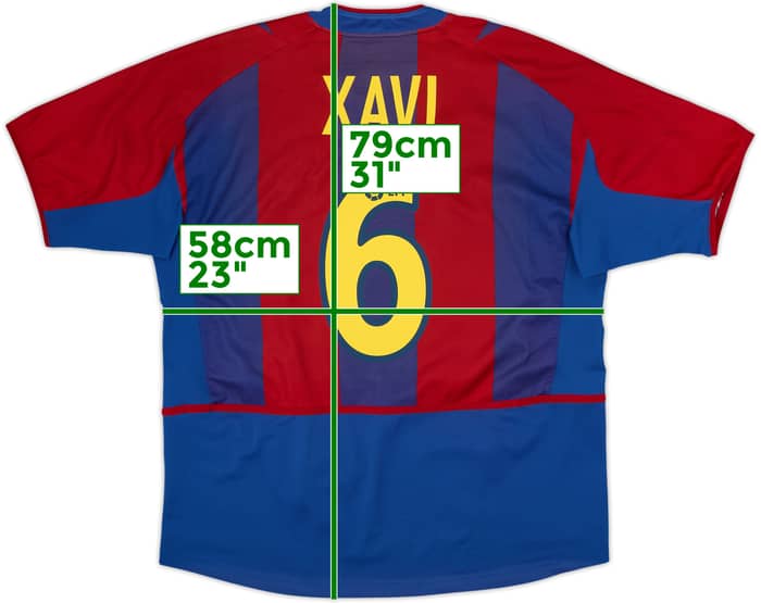 2002-03 Barcelona Home Shirt Xavi #6 - 8/10 - (L)