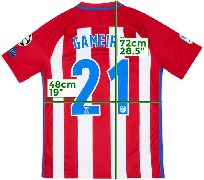 2016-17 Atletico Madrid Home Shirt Gameiro #21 - 8/10 - (M)