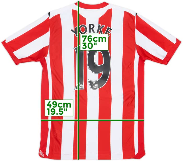 2008-09 Sunderland Home Shirt Yorke #19 - 8/10 - (M)