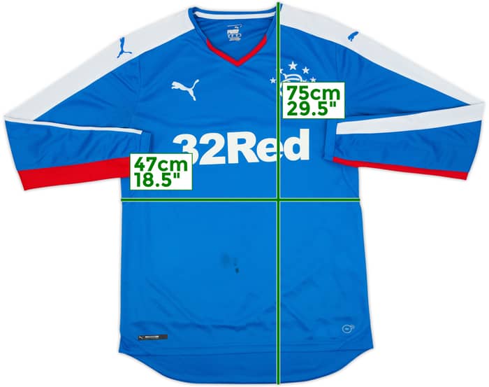 2015-16 Rangers Home L/S Shirt - 6/10 - (M)