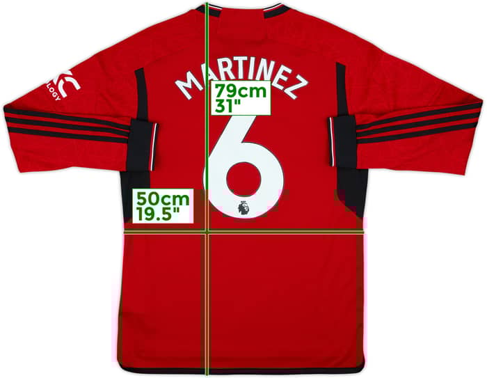 2023-24 Manchester United Home L/S Shirt Martinez #6 - 8/10 - (L)