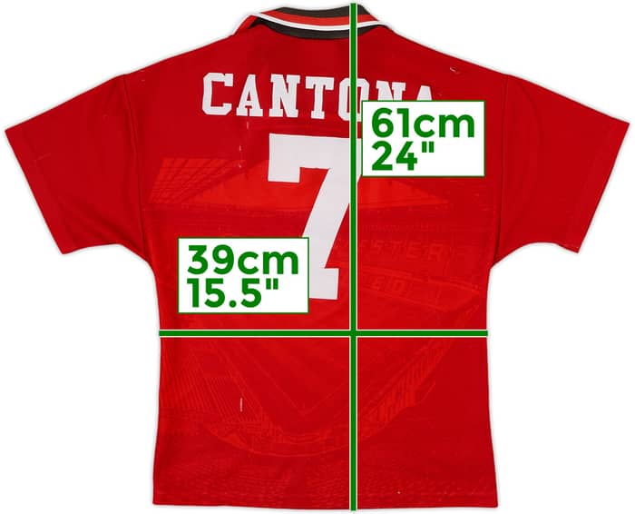 1994-96 Manchester United Home Shirt Cantona #7 - 6/10 - (L.Boys)